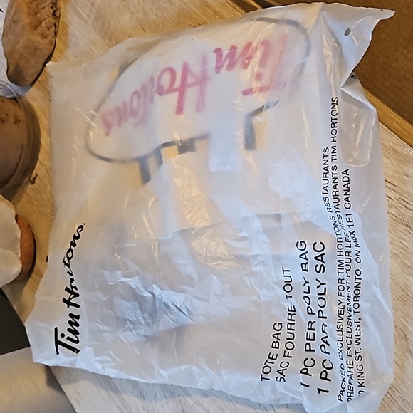 Justin Bieber x Tim Hortons cream canvas tote NIB - Picture 6 of 7